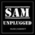 Sam Unplugged music meets comedy logo